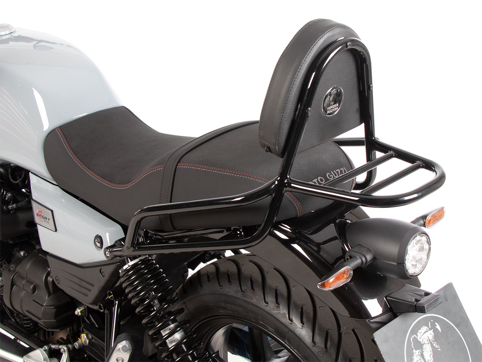 Sissybar con portapacchi nero per Moto Guzzi V7 850 Sport (25-) Hepco & Becker