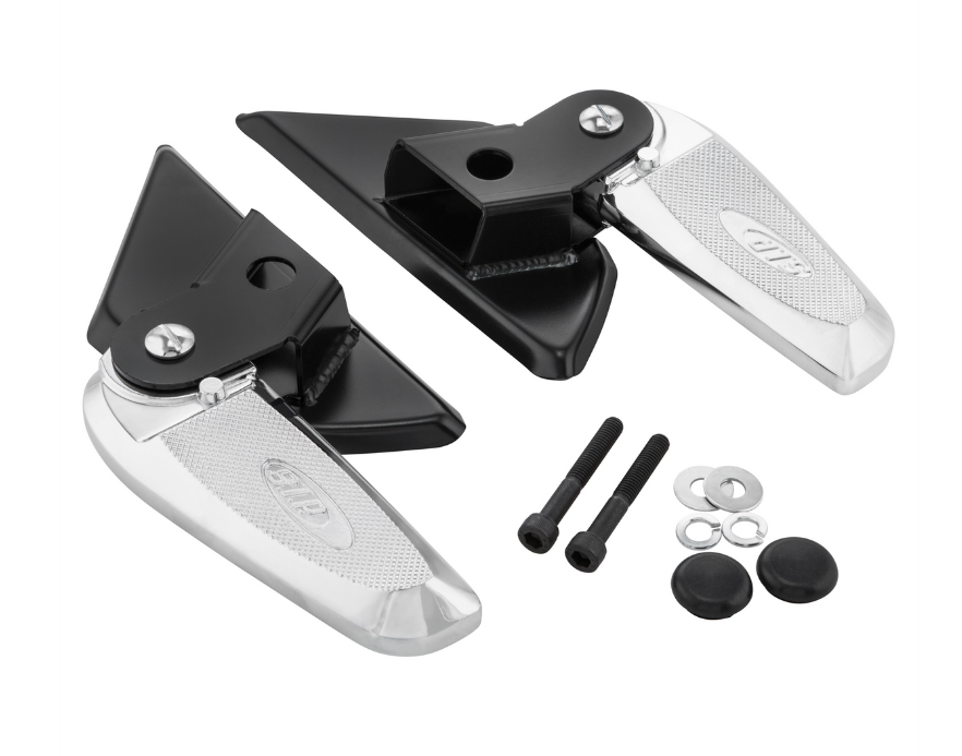 Pedane destra e sinistra per Vespa LX /LXV /S 50-150cc, nero/cromo