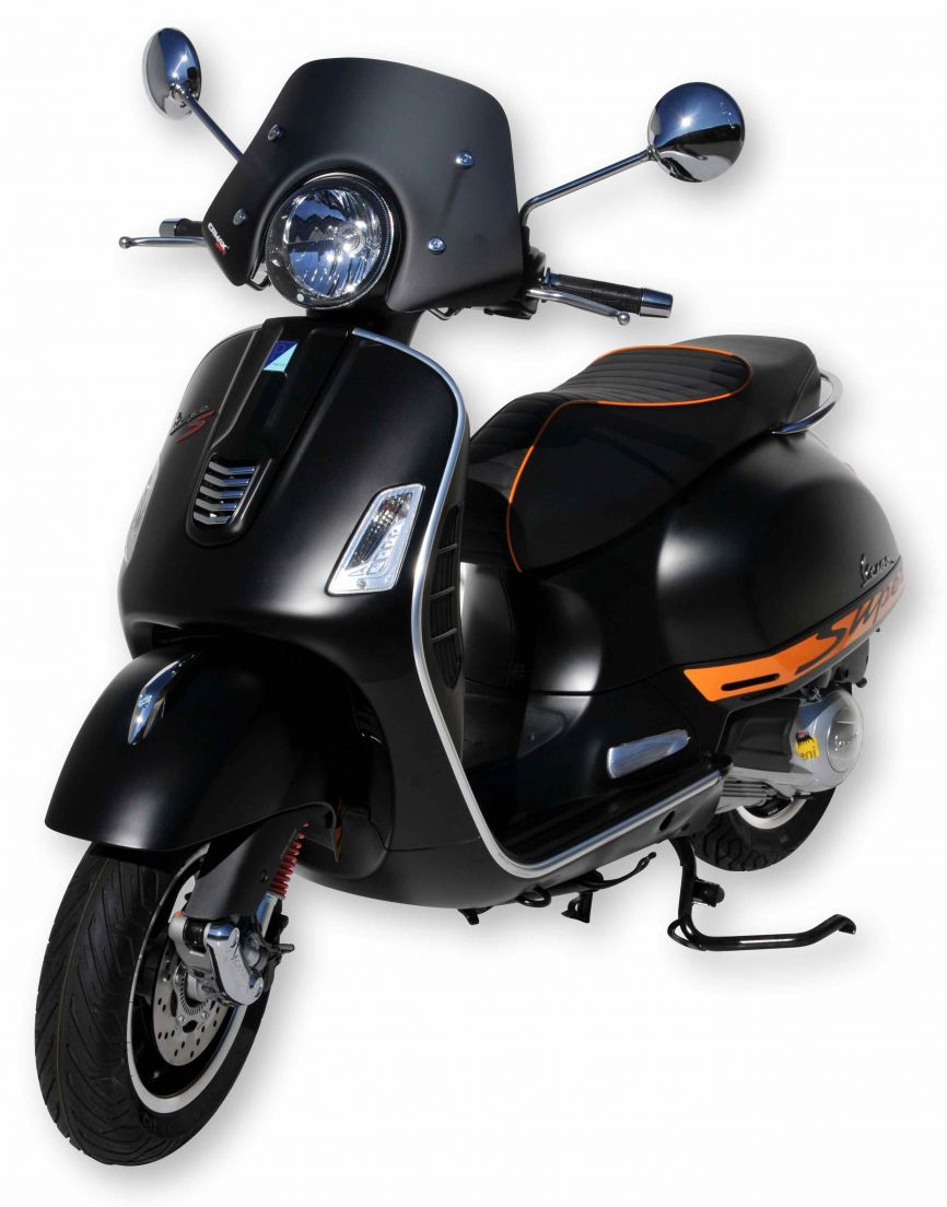 Flyscreen Piccolo per Vespa GTS/GTS Super/GT/GT L 125-300cc, nero opaco