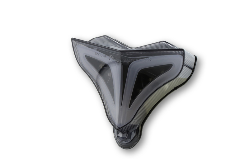 HIGHSIDER fanale posteriore intelligente a LED nero stile Yamaha, omologato E (1 pezzo)