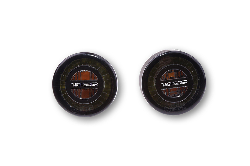 HIGHSIDER pro Rocket LED indicatore di direzione/luce di posizione nero/tinta 2in1, omologato E (coppia)