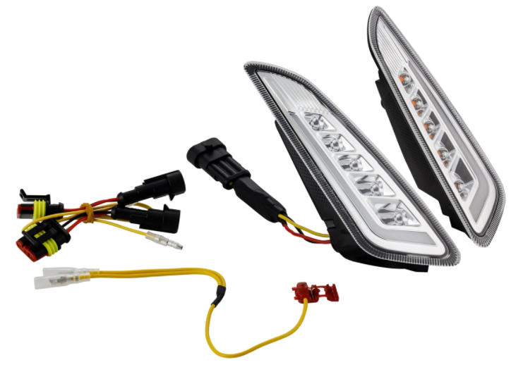 Kit frecce anteriore sinistra/​destra per Vespa Primavera/​Sprint 50ccm 2T/​4T, trasparente