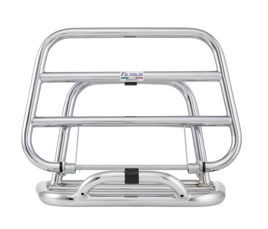 Portapacchi posteriore per Vespa 946 3V cioè 125cc, pieghevole, cromato