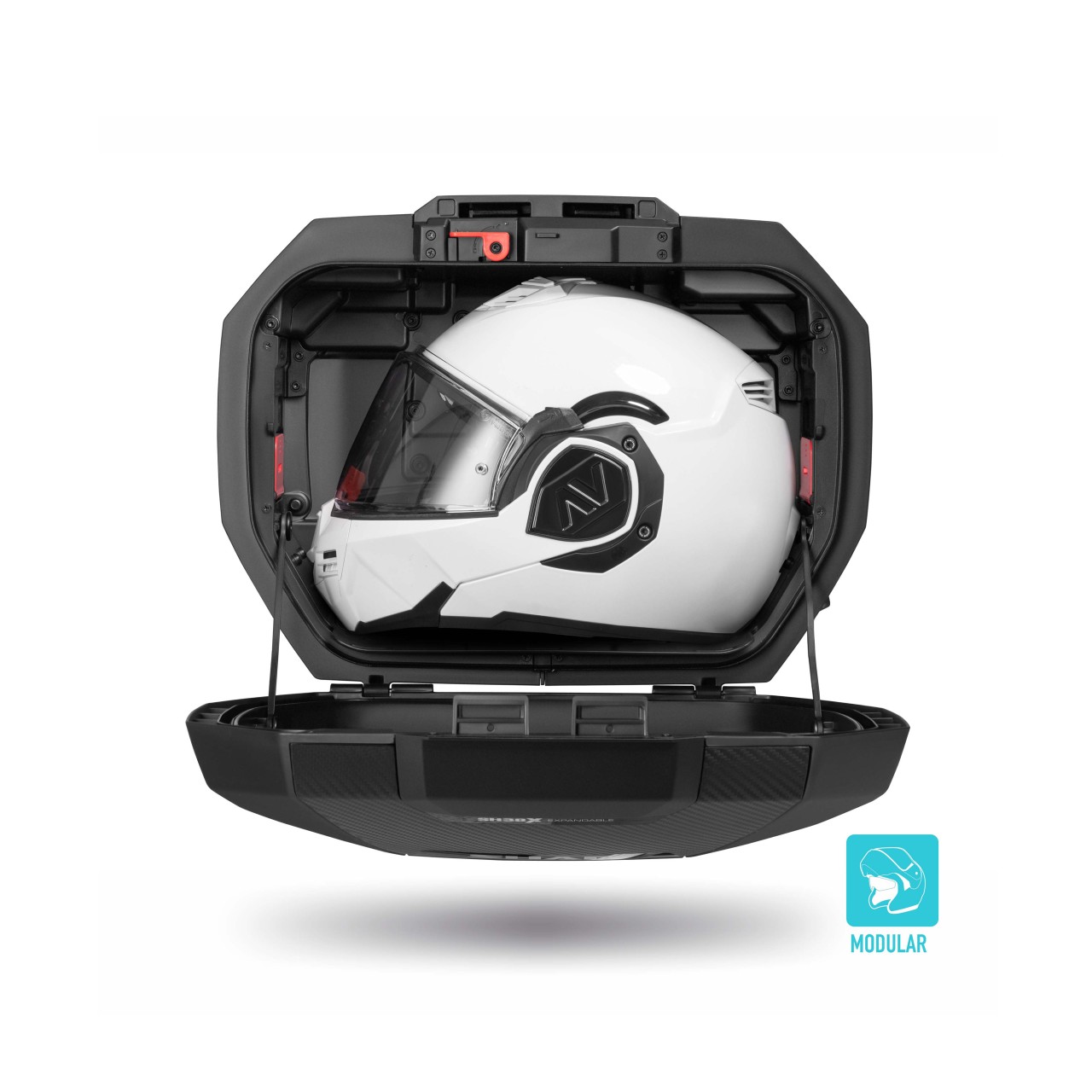 Set di valigie laterali Shad SH38X espandibili, effetto carbonio / nero, 38 l