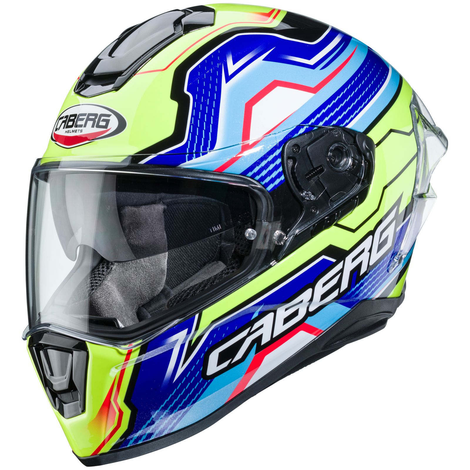 Caberg Casco Drift Evo LB29, nero/blu-fluo-giallo