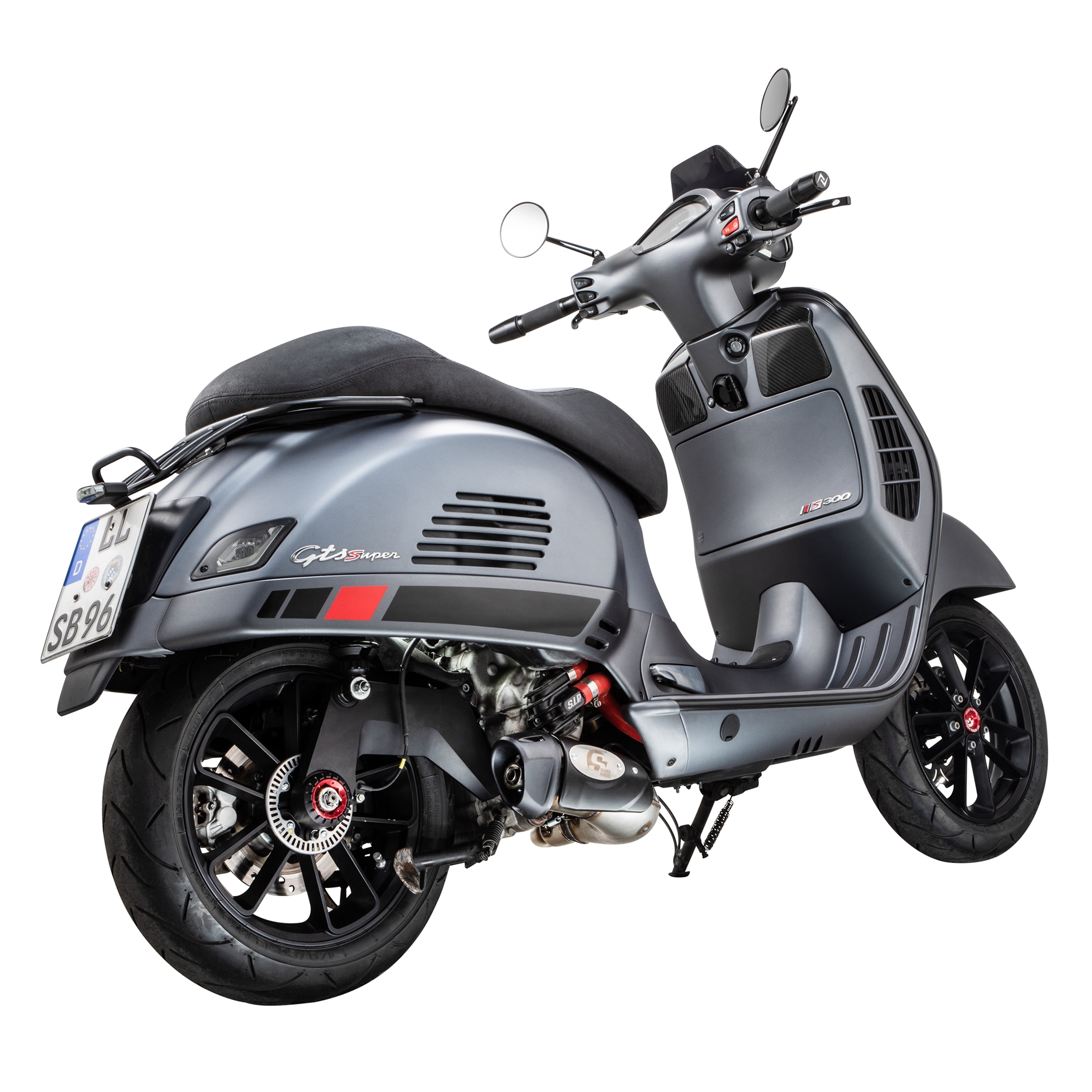 Scarico racing per Vespa GTS/​GTS Super/​GTV/​GT 60 125-300ccm i.e., 4T, LC, inox