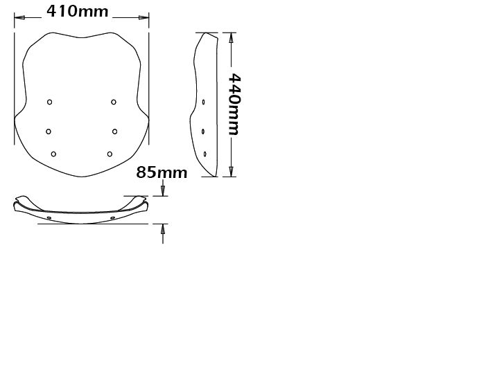 Cupolino medio e spoiler antiriflesso per BMW R 1200 R (15-18)