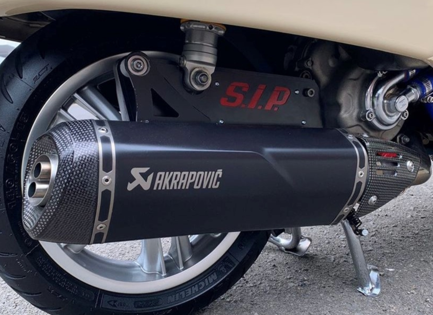Coperchio marmitta forcellone per Vespa GTS/​GTS Super/​GTV/​GT 60/​GT/​GT L, acciaio inox nero