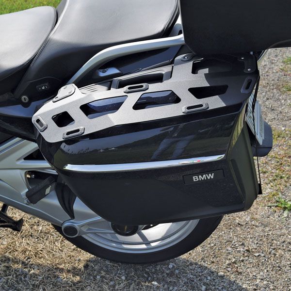 Portapacchi per valigia laterale BMW K 1600 GT/GTL, R 1250 RT, R 1200 RT, alluminio, nero