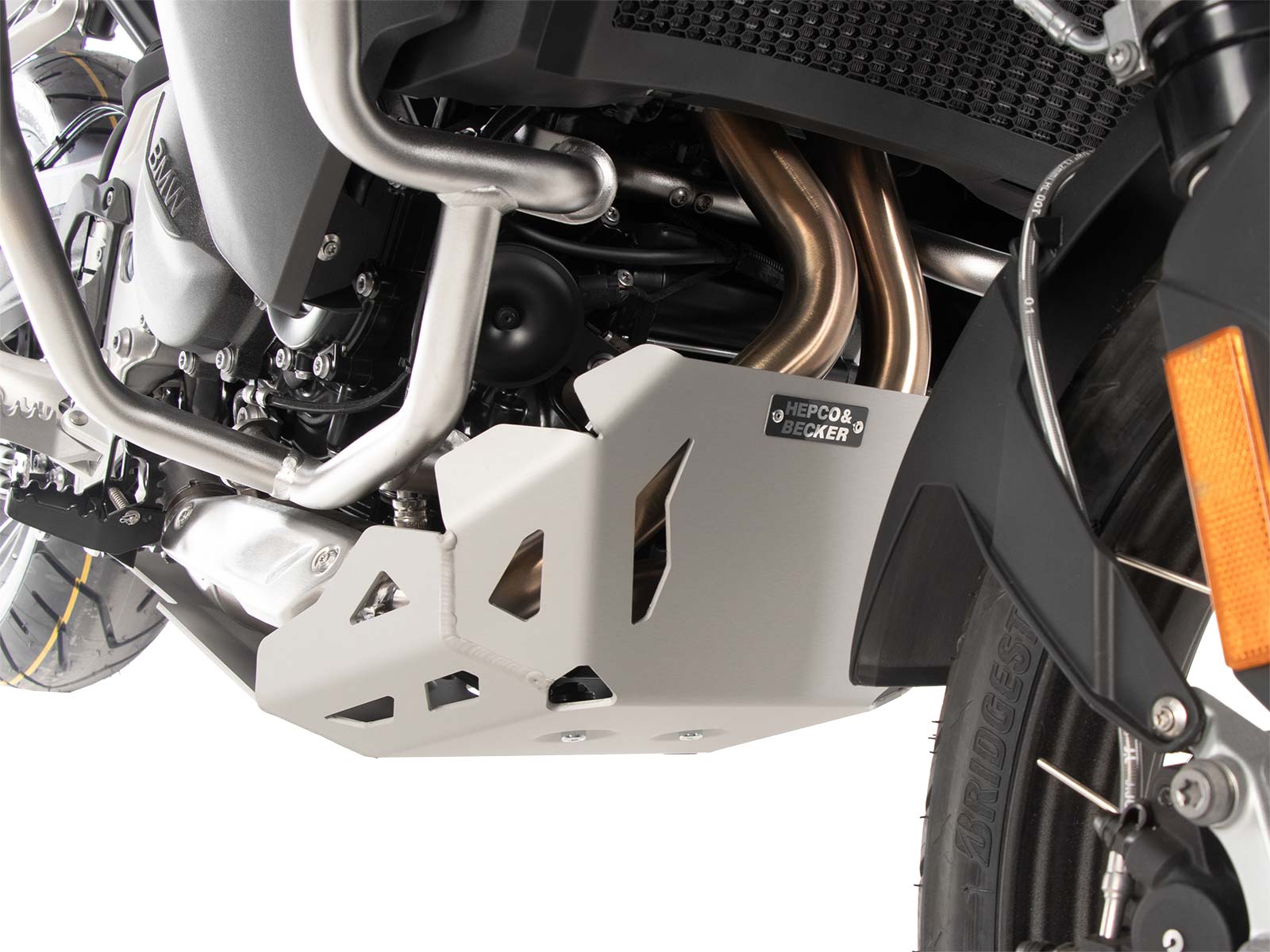 Piastra di protezione motore argento per BMW F 900 GS Adventure (24-) Hepco & Becker