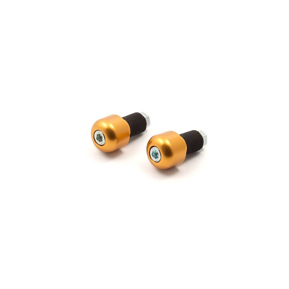 LSL Lenkerendstücke Aluminium, zylindrisch, klein, für 22,2 mm Lenker, mit Gummiklemmung, gold