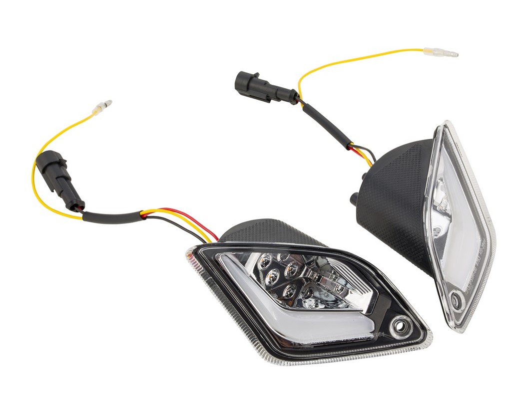 Kit indicatore di direzione posteriore destro/sinistro per Vespa GTS/GTS Super/GTV/GT 60/GT/GT L ('03-'13), trasparente