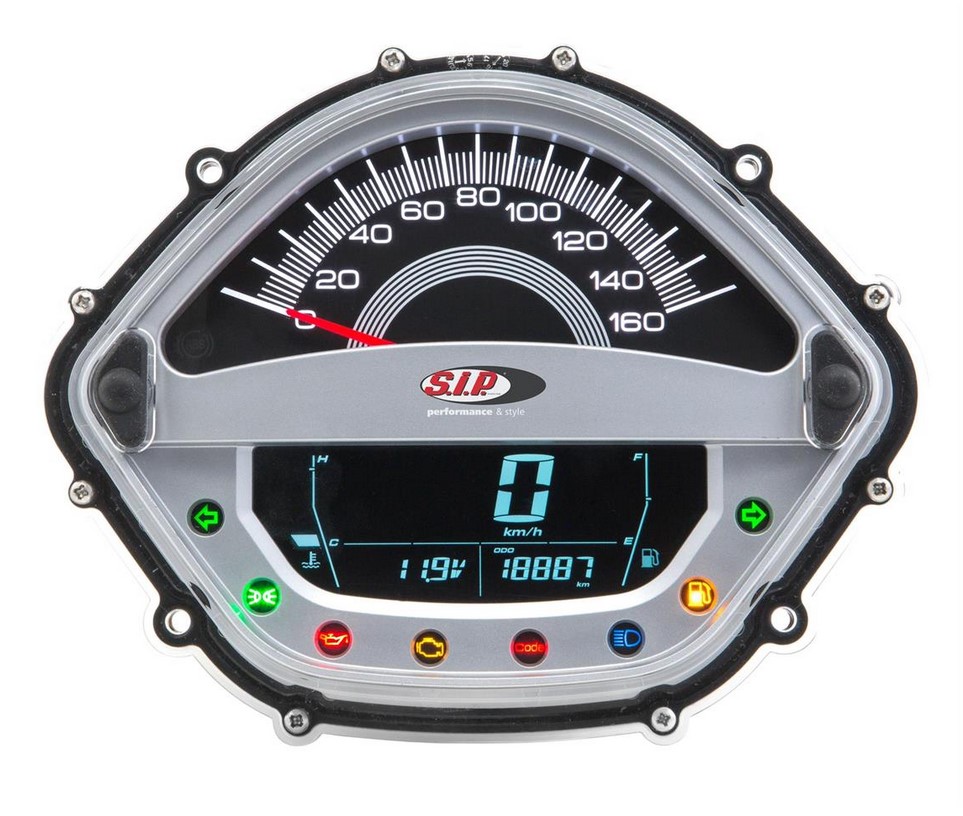 Contagiri/tachimetro per Vespa GTS/GTS Super/GTS SuperSport, 125-300cc (-'14), argento