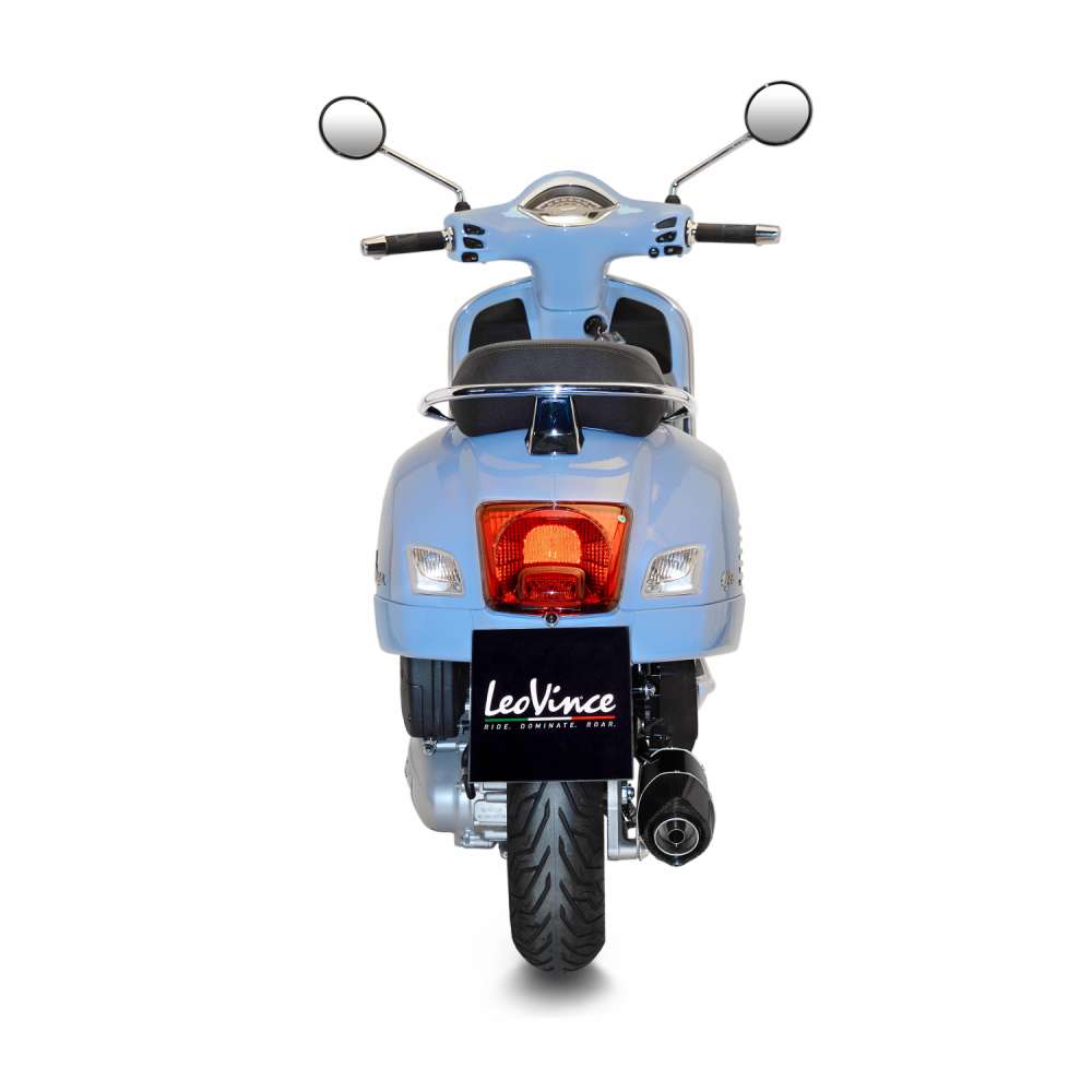 LeoVince sistema completo SBK Nero per Vespa GTS 125 /150, acciaio inox, slip on, ABE, Euro4