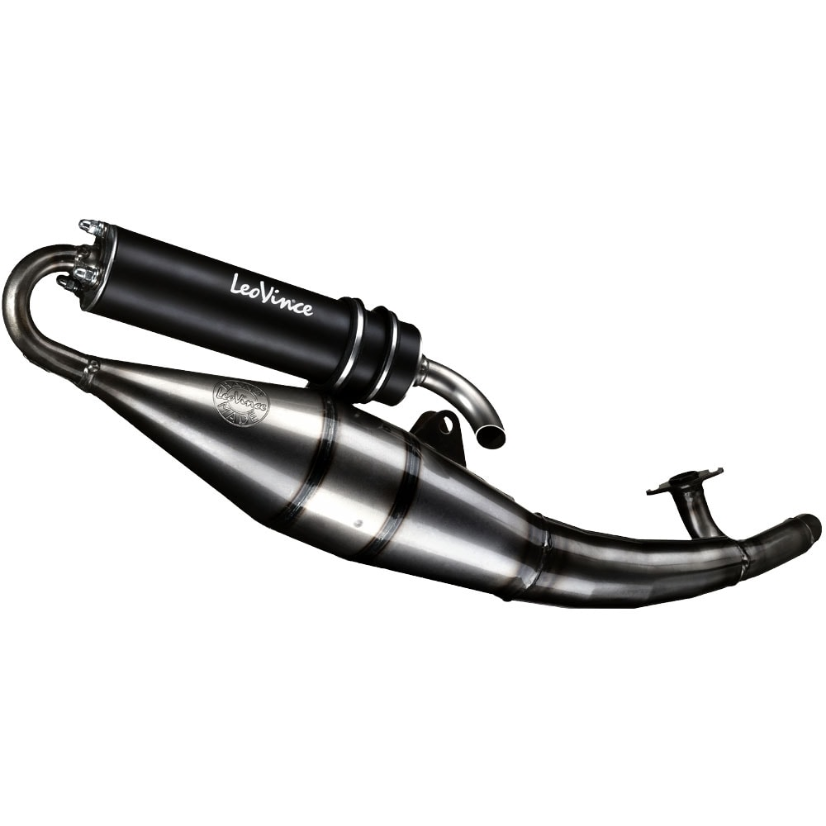 LeoVince Sistema di scarico Hand Made TT, Black Edition, Acciaio, Sistema completo per Aprilia / Piaggio