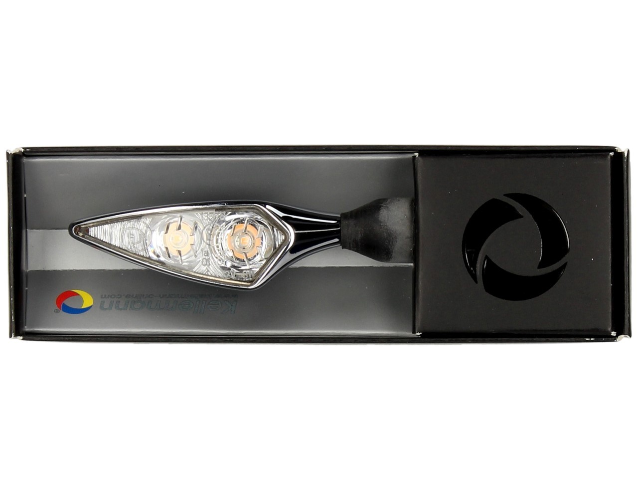 Indicatore Kellermann, Rhombus Extreme, acciaio, LED, VR/HL, 12 V, cromo lucido, M8x20, omologato E