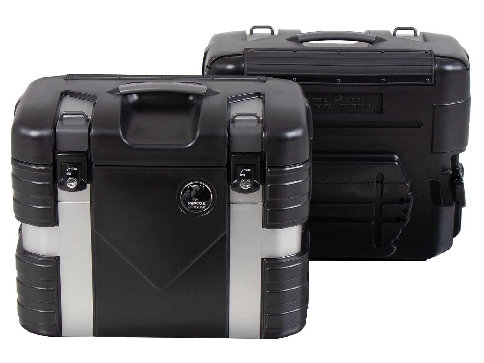 Set di valigie Gobi Black Edition con gancio per bagagli Hepco & Becker