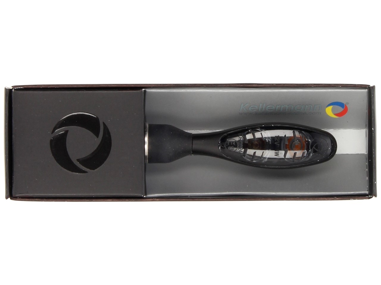 Indicatore di direzione Kellermann, luce posteriore e freno, Micro 1000 DF Dark, acciaio, LED, HL/HR, 12 V, nero opaco