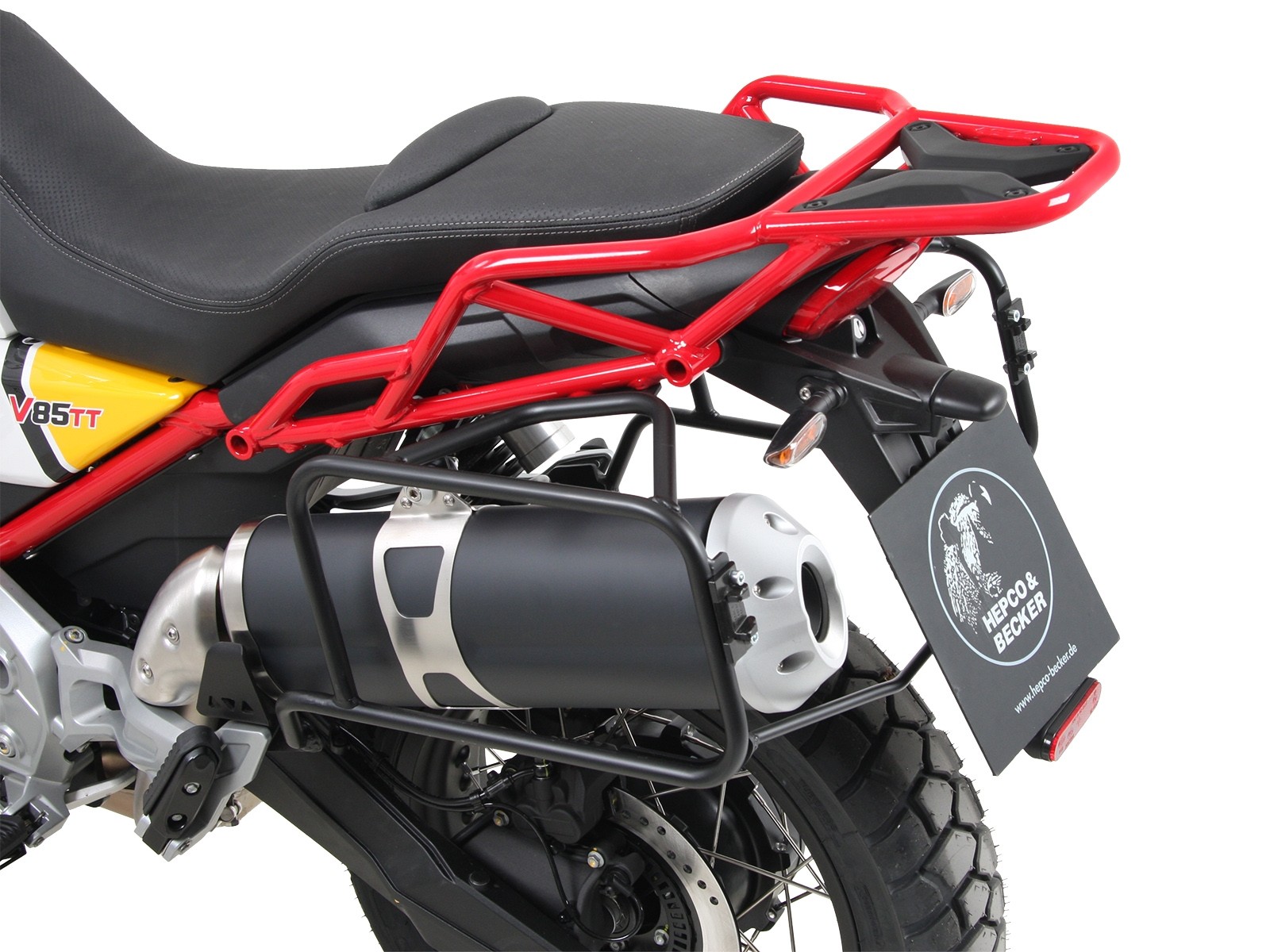 Portavaligie laterale fisso nero per V85 TT (Bj.19-) Hepco & Becker