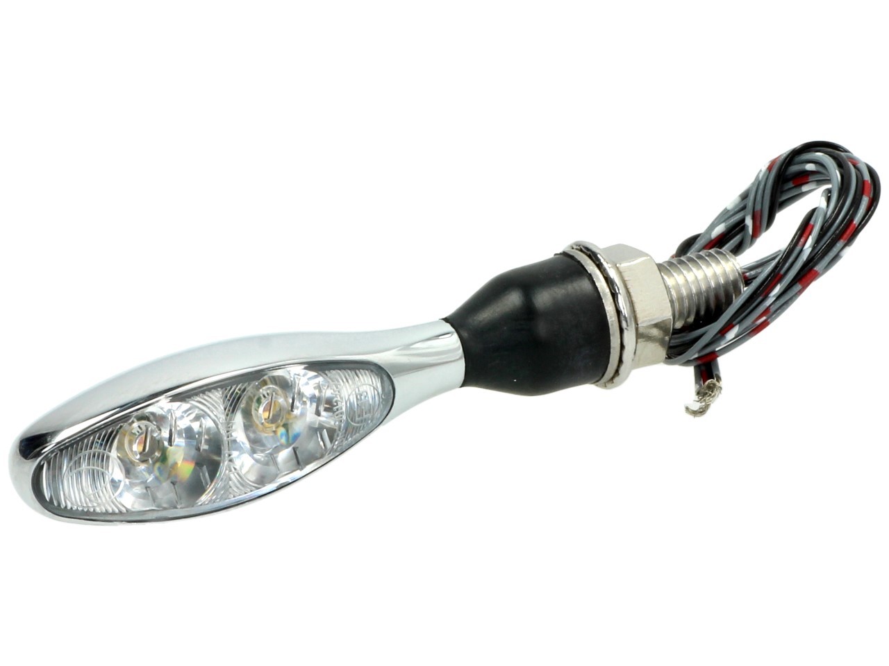Indicatore di direzione Kellermann, luce posteriore e freno, Micro 1000 DF, acciaio, LED, HL/HR, 12 V, cromo lucido