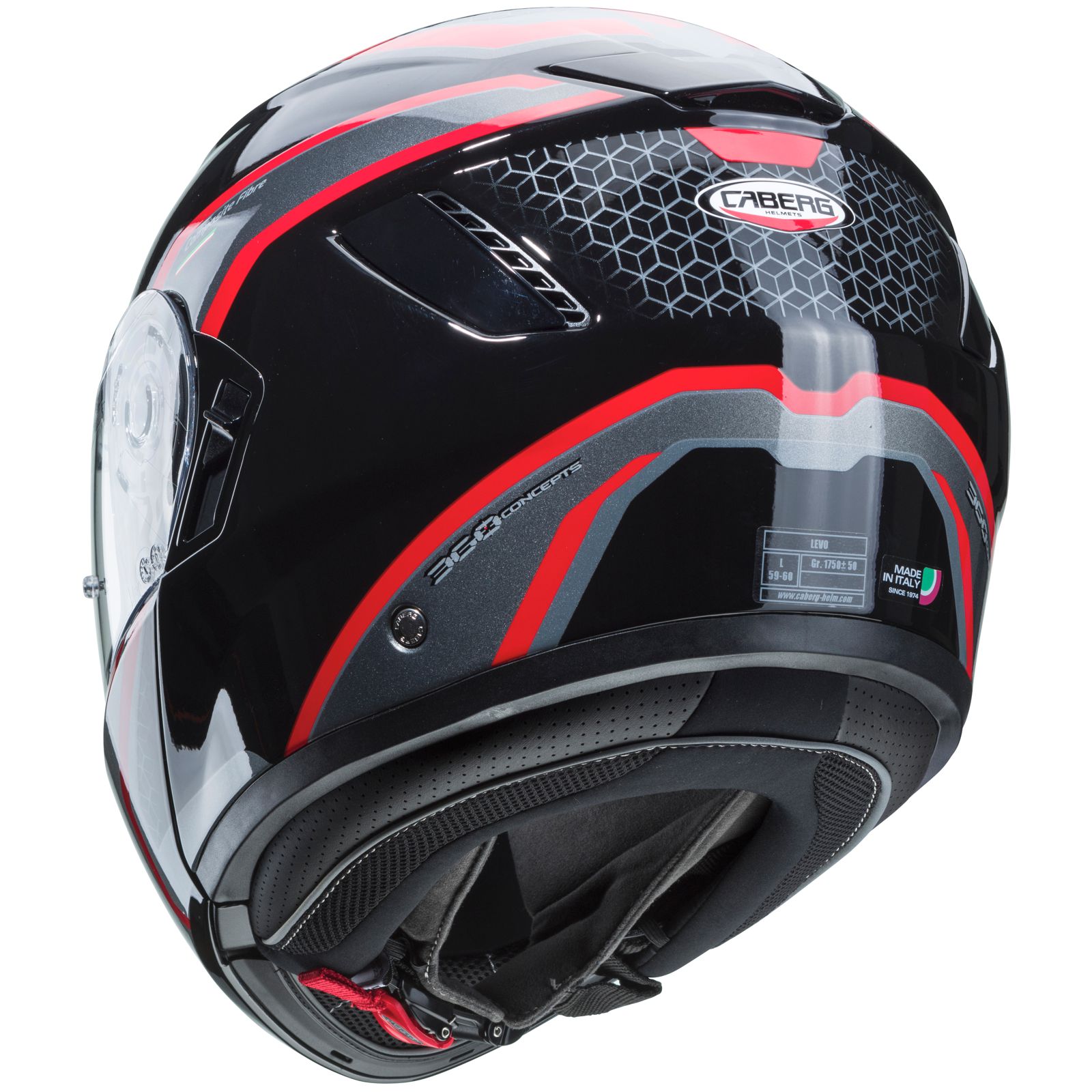 Caberg Casco Levo Sonar, nero/rosso-antracite