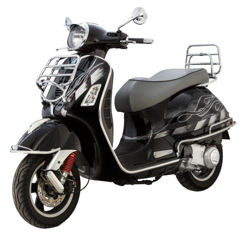 Portapacchi anteriore per Vespa GTS/GTS Super/GTV/GT 60/GT/GT L 125-300cc, pieghevole, cromato