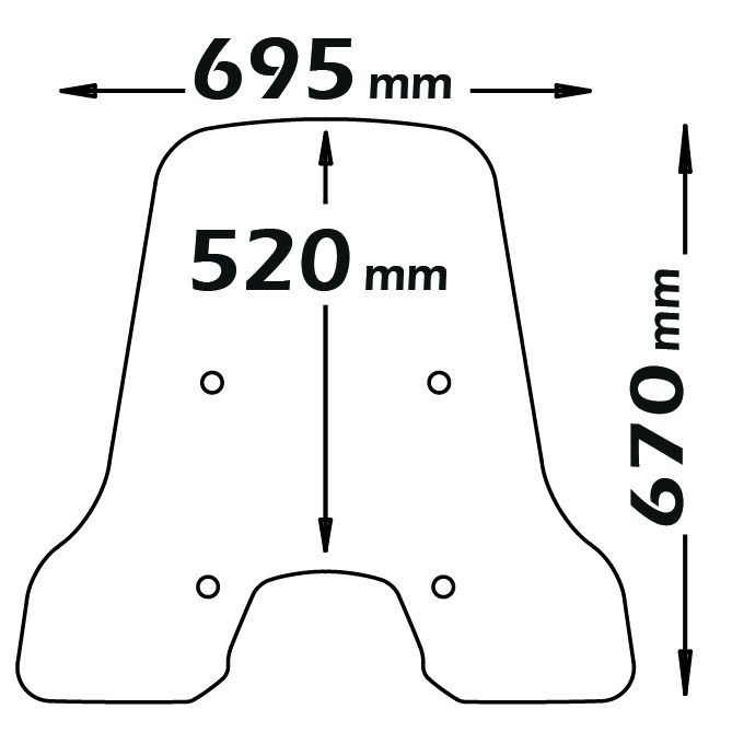 Parabrezza trasparente - altezza 520 mm per Vespa Sprint - Isotta