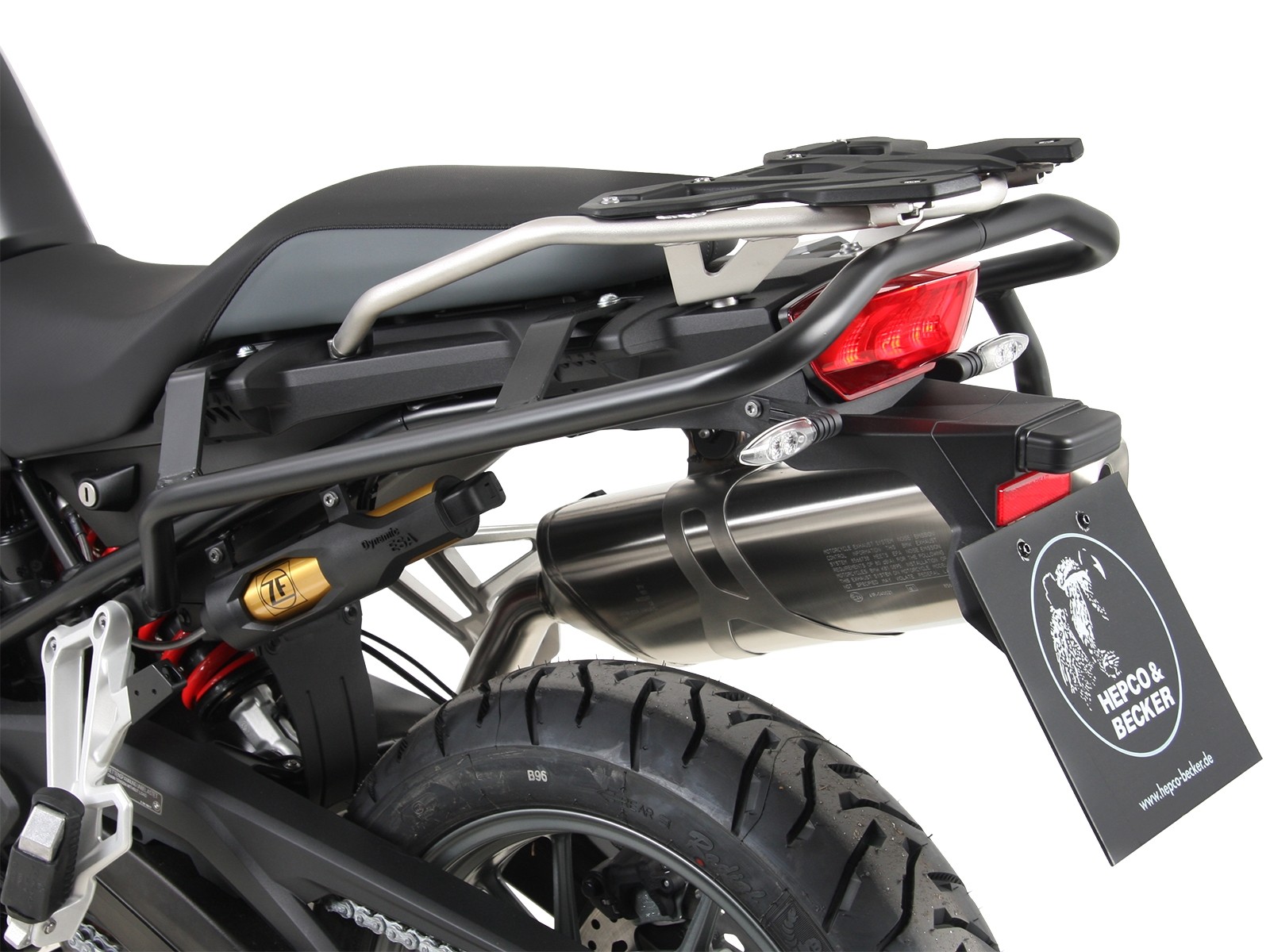 Barra di protezione posteriore nera per BMW F 850 GS (Bj.18-) Hepco & Becker