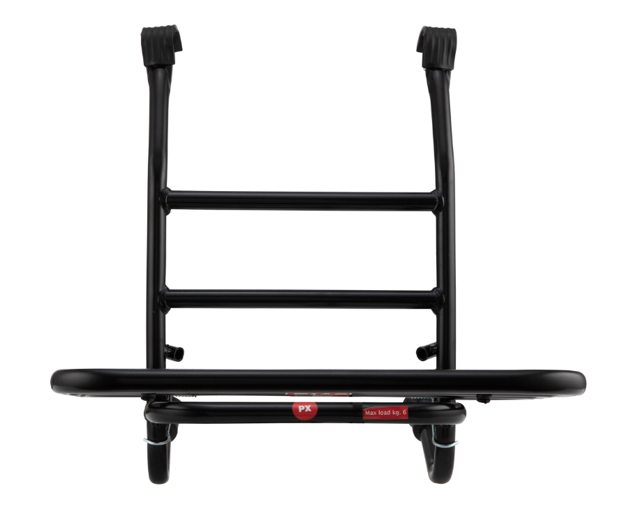 Portapacchi anteriore per Vespa PX 80-200cc, pieghevole, nero
