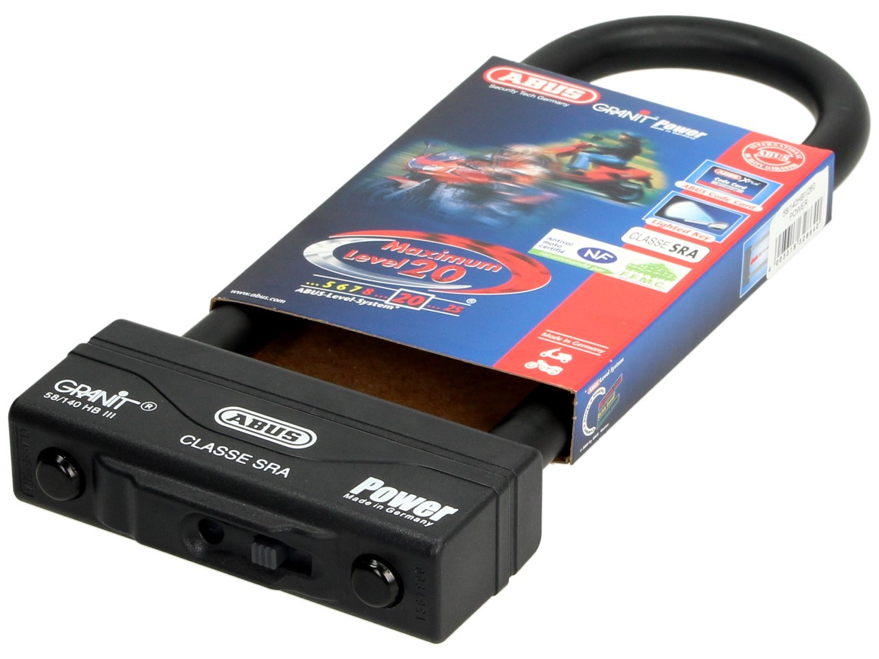ABUS U-lock 260x83 Granit Power 58 per moto, scooter e Vespa