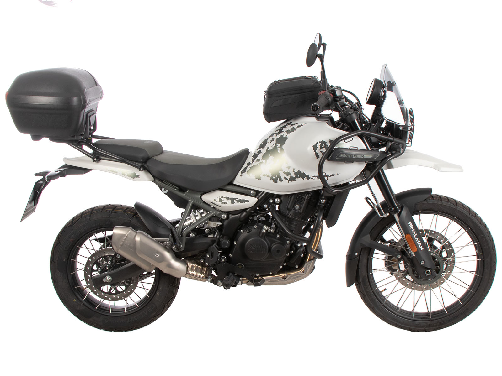 Portavaligie Alurack nero su portapacchi originale per Royal Enfield Himalayan 450 (24-)