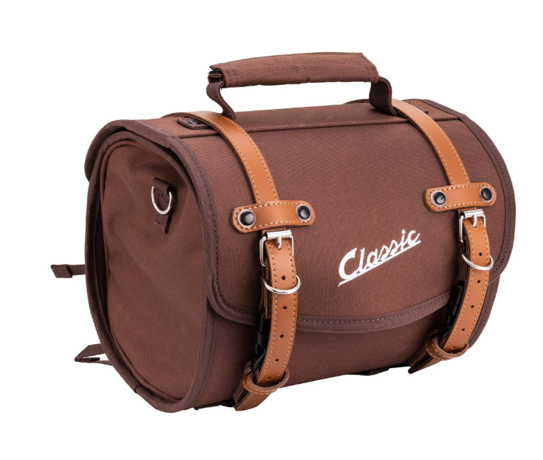 Borsa "Classic" piccola per Vespa, in nylon, marrone tabacco