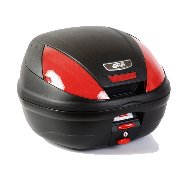 E370 MONOLOCK bauletto con catarifrangenti rossi e piastra Givi
