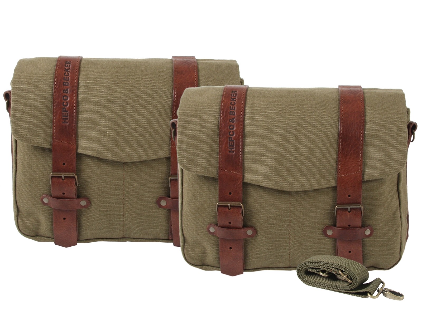 Set di borse da corriere LEGACY L/L verde per portapacchi C-Bow Hepco & Becker