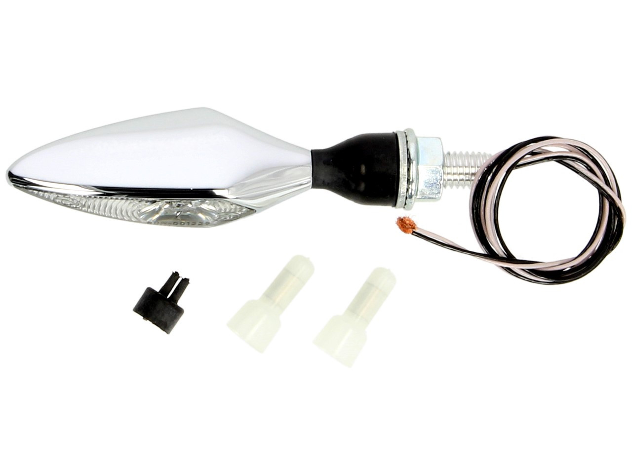 Indicatore Kellermann, rombo, acciaio, LED, VR/HL, 12 V, cromo lucido, M8x20, omologato E