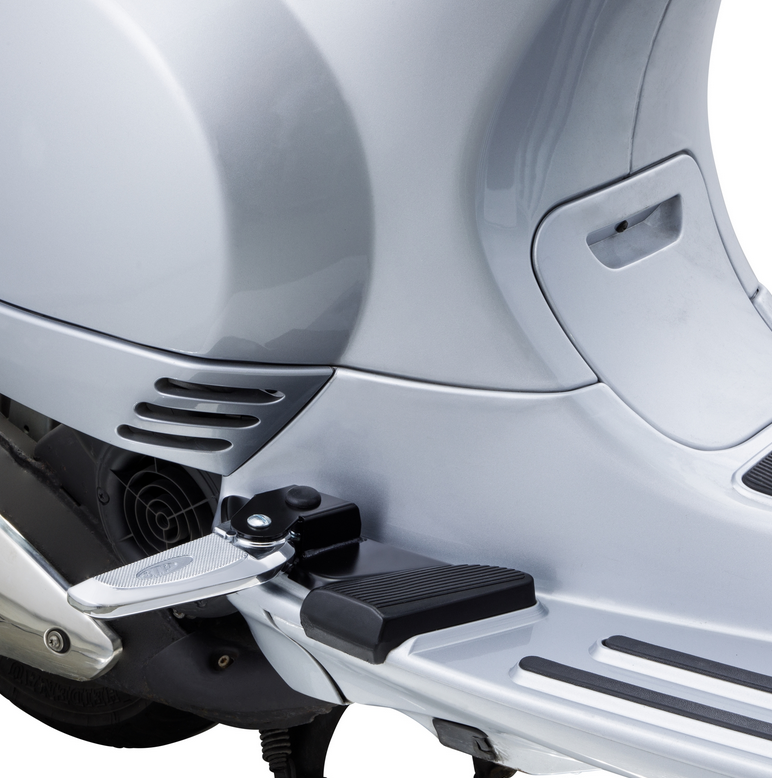 Pedane destra e sinistra per Vespa LX /LXV /S 50-150cc, nero/cromo