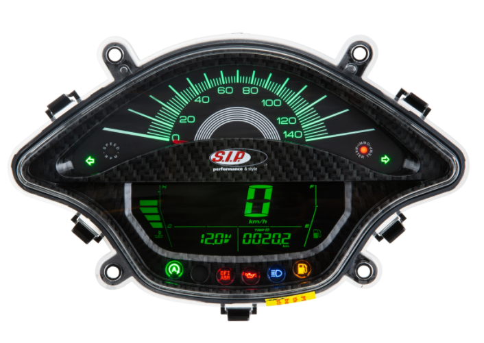 Contagiri/tachimetro per Vespa Primavera/Sprint 50-150cc 2T/4T AC, look carbonio