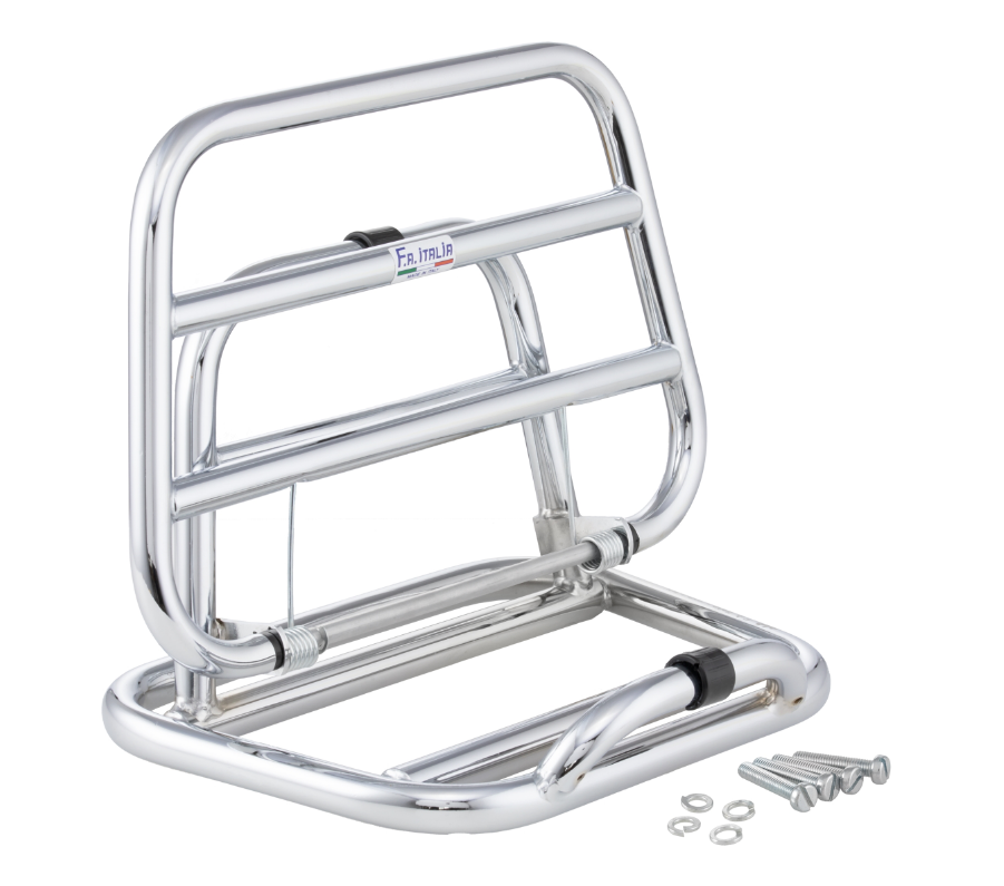 Portapacchi posteriore per Vespa 946 3V cioè 125cc, pieghevole, cromato