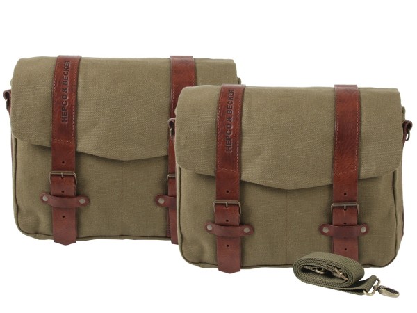 Set di borse da corriere LEGACY L/L verde per portapacchi C-Bow Originale Hepco & Becker