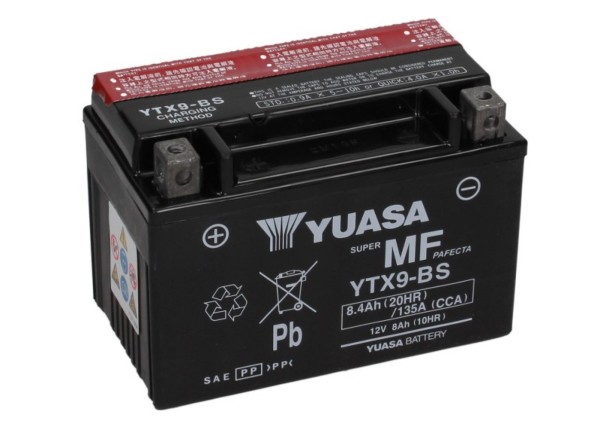 Batteria YUASA YTX 9-BS esente da manutenzione (AGM) con pacco acido